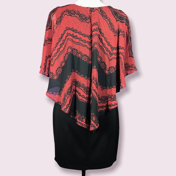 Enfocus Studio, Sleeveless Dress with Attached Sheer Shaw - Picture 5 of 12